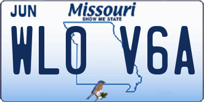 MO license plate WL0V6A