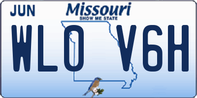 MO license plate WL0V6H