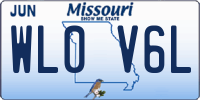 MO license plate WL0V6L