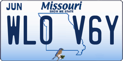 MO license plate WL0V6Y