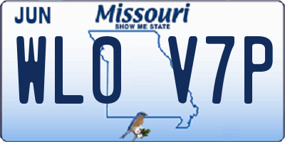 MO license plate WL0V7P