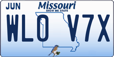 MO license plate WL0V7X