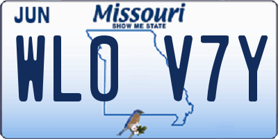 MO license plate WL0V7Y
