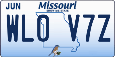 MO license plate WL0V7Z