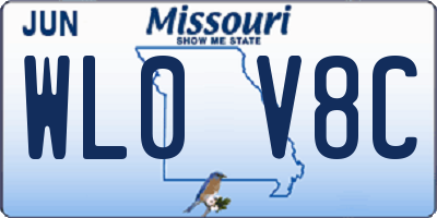 MO license plate WL0V8C