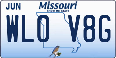 MO license plate WL0V8G