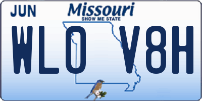 MO license plate WL0V8H
