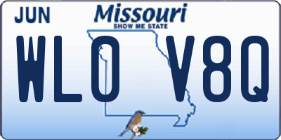 MO license plate WL0V8Q