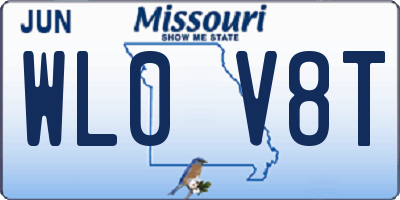 MO license plate WL0V8T