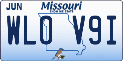 MO license plate WL0V9I