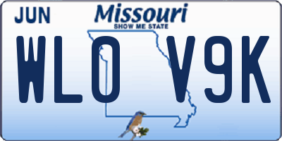 MO license plate WL0V9K