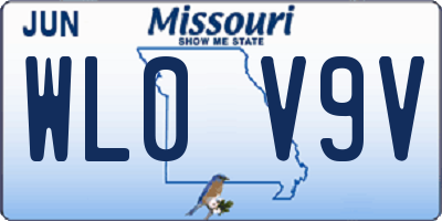 MO license plate WL0V9V