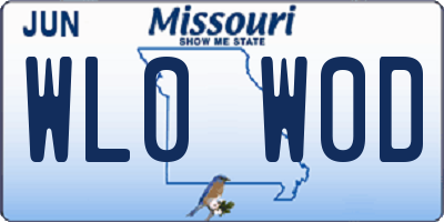 MO license plate WL0W0D