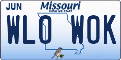 MO license plate WL0W0K