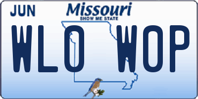 MO license plate WL0W0P