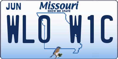 MO license plate WL0W1C