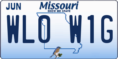 MO license plate WL0W1G