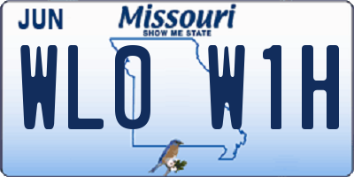 MO license plate WL0W1H
