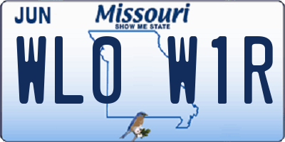 MO license plate WL0W1R