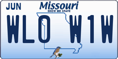 MO license plate WL0W1W