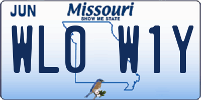 MO license plate WL0W1Y