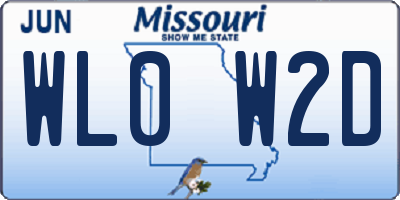 MO license plate WL0W2D