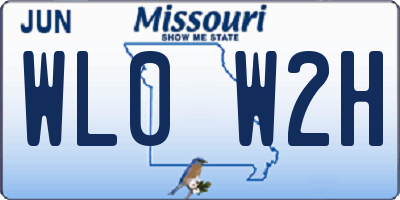 MO license plate WL0W2H