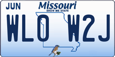 MO license plate WL0W2J