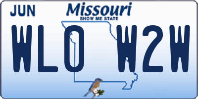 MO license plate WL0W2W
