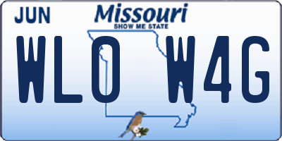 MO license plate WL0W4G