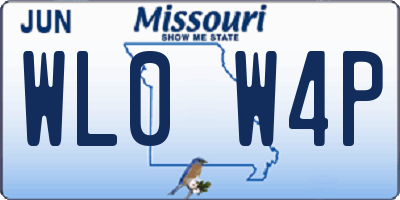 MO license plate WL0W4P