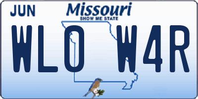 MO license plate WL0W4R