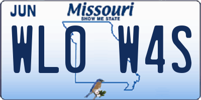 MO license plate WL0W4S