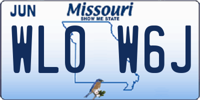 MO license plate WL0W6J