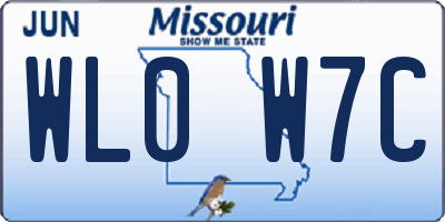 MO license plate WL0W7C