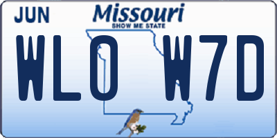 MO license plate WL0W7D