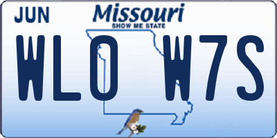 MO license plate WL0W7S