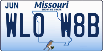 MO license plate WL0W8B