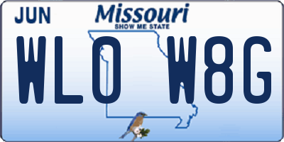 MO license plate WL0W8G