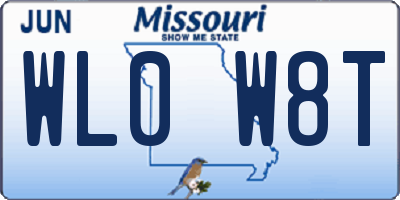 MO license plate WL0W8T