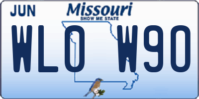 MO license plate WL0W9O