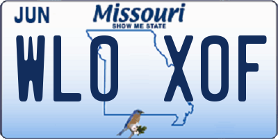 MO license plate WL0X0F