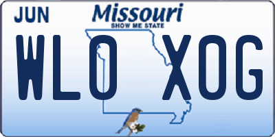 MO license plate WL0X0G