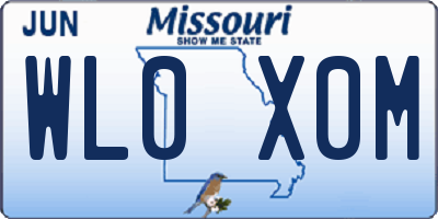 MO license plate WL0X0M