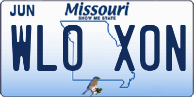 MO license plate WL0X0N