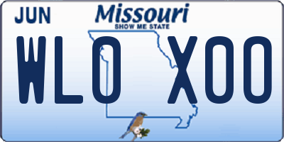 MO license plate WL0X0O