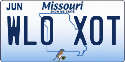 MO license plate WL0X0T