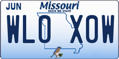 MO license plate WL0X0W