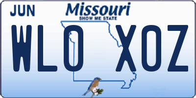 MO license plate WL0X0Z