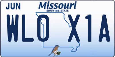 MO license plate WL0X1A